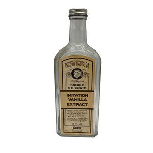 Watkins Empty Vanilla Extract Bottle Clear 8.5" Tall Collectable Vintage